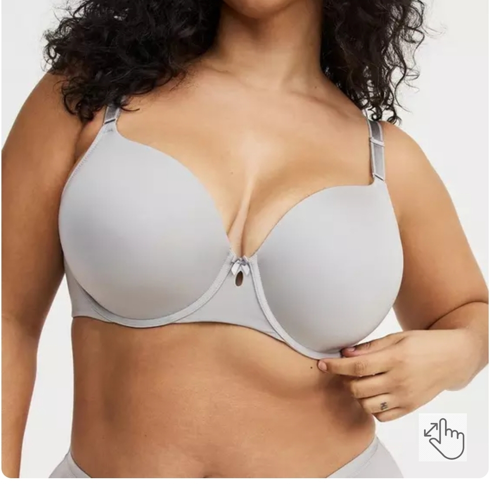 Torrid Curves Gray bra 36DDD Perfect Coverage Lightly Lined Smooth Bra